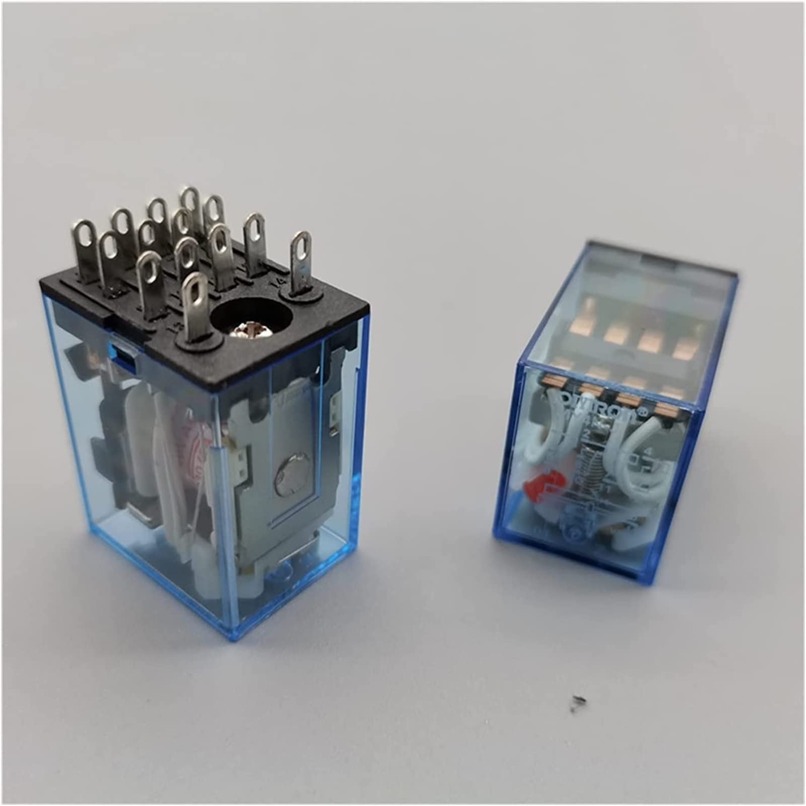 Relais 1PCS MY4NJ 5A 14PIN Spule 4DPDT mit PYF14A Sockel Basis DC12V 24V AC220V LED Elektronische Micro Mini Elektromagnetische Relais Ersatzteile (Color : Dc24, Size : A SET)