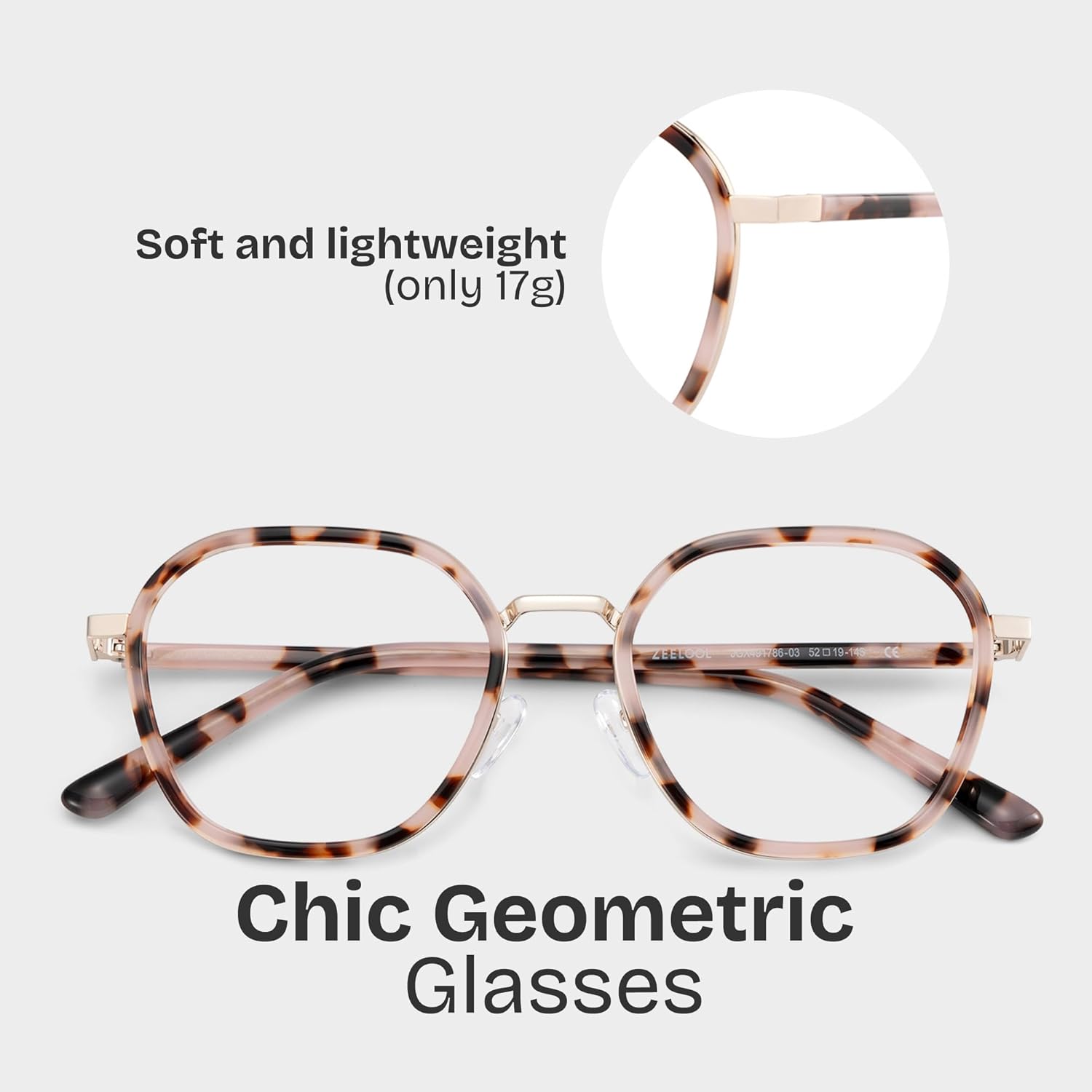 Zeelool Glasses Frames for Women Geometric Blue Light Glasses Fashion Light Designer Eyeglasses Anti Eyestrain Mitchell - Image 4