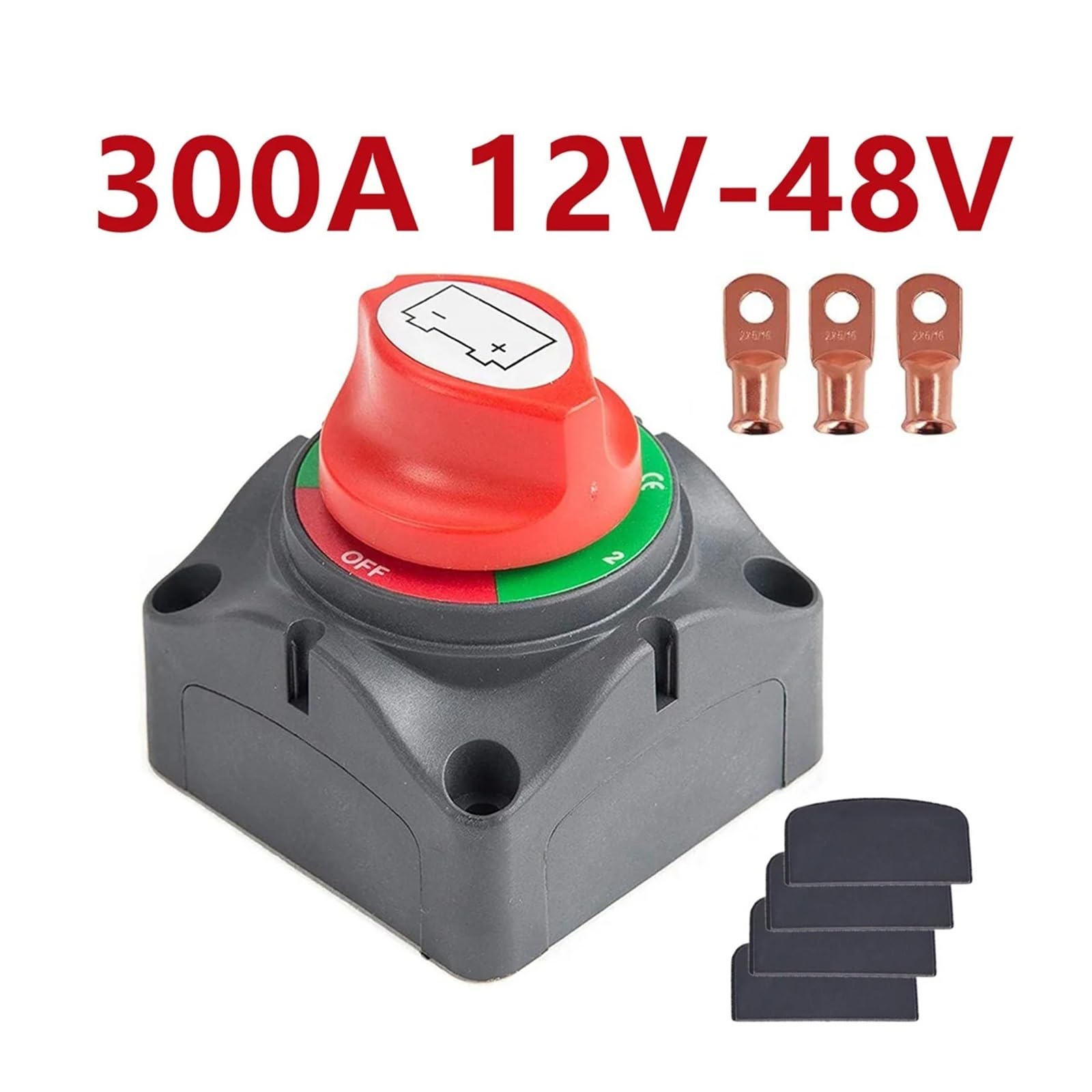 ZHGUIMING Interruptor de desconexión de batería automática, 12V, 24V, marino, 200A, 300A, 600A, interruptor de masa de batería Dual, interruptor de corte de 2 y 3 posiciones, coche y barco(3 position