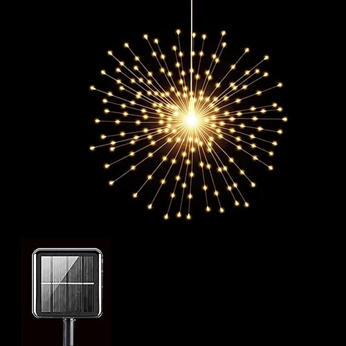 PXBNIUYA Solar Starburst Sphere Lights,200 LED Firework Light, 8 Modes