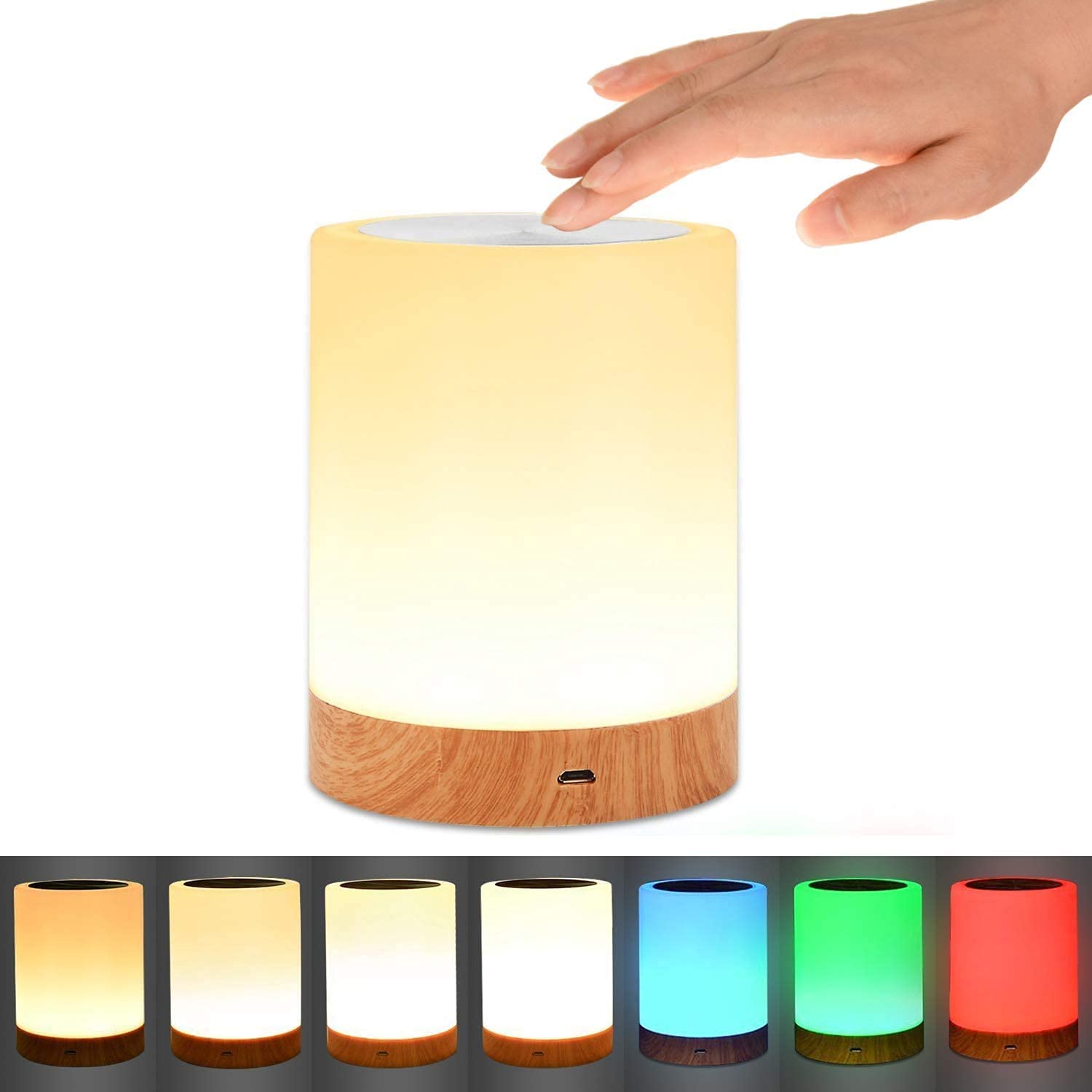 Mumoo Bear Night Light, Touch Lamp For Bedrooms Living Room Portable Table Bedside Lamps With Rechargeable Internal Battery Dimmable 2800K-3100K Warm White Light & Color Changing Rgb, Multicolor