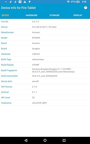 Device Info for Fire Tablet