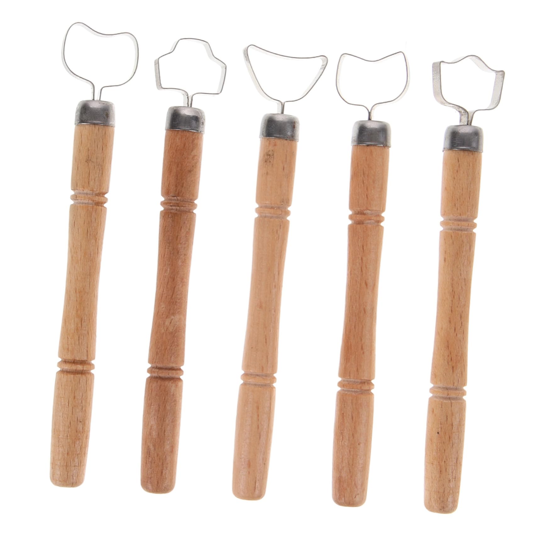 KALLORY 5pcs Clay Sculpting Tools Set for Pottery Craft Easy-Clean Safe Rounded Edges Polymer Clay Modeling Tools