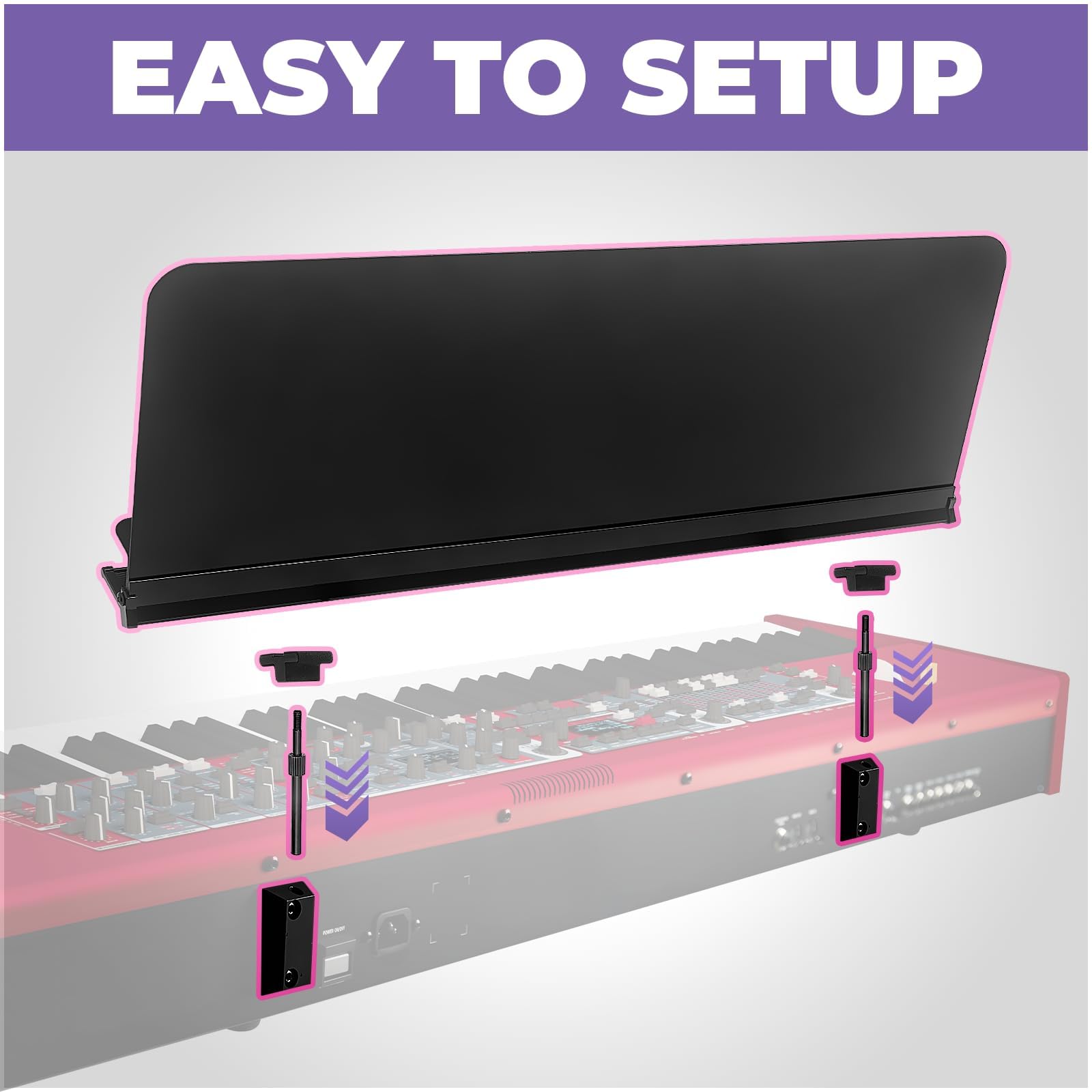 Liquid Stands Notenständer für Nord-Keyboard – passend für alle Nord Grand Stages 76/88, Electros C1/C2/C2D, Klavier und mehr – verstellbarer, tragbarer, robuster breiter Notenständer für Notenblätter