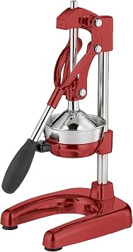Cilio All-Purpose Commercial Grade Manual Citrus Juicer, Extractor, and Juice Press Red