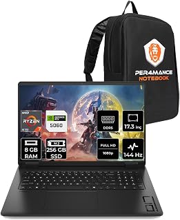 HP Omen 17 Ryzen Aı 7 350 8Gb 256Gb Ssd Rtx5060/8Gb 17.3" Fhd 144Hz Fdos Gaming Laptop & Çanta