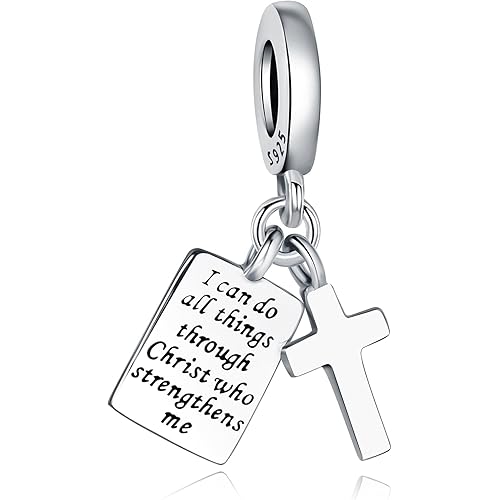 925 Sterling Silver Charms Fit Pandora Charms Bracelet God Has You In His Arms I Have You In My Heart Fit Wife Daughter Mother's Day Christmas Birthday Gift