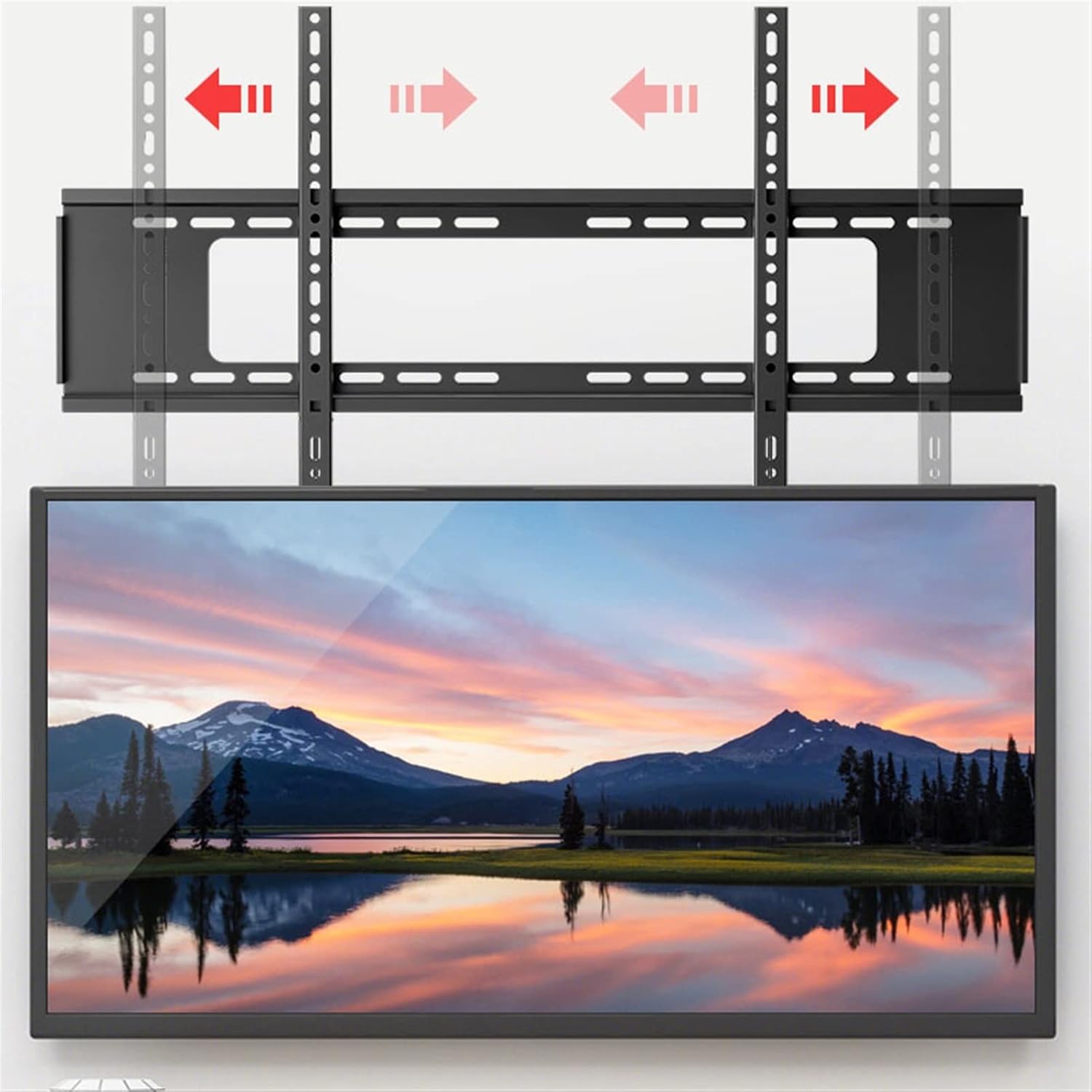 Floor TV Stand Wall Mounted TV Mounting Rack 55-100 Inch Fixed TVs Mounting Bracket Living Room Bedroom Meeting Room Ultra-Thin Display Hanger Height Adjustable Tall TV Stand