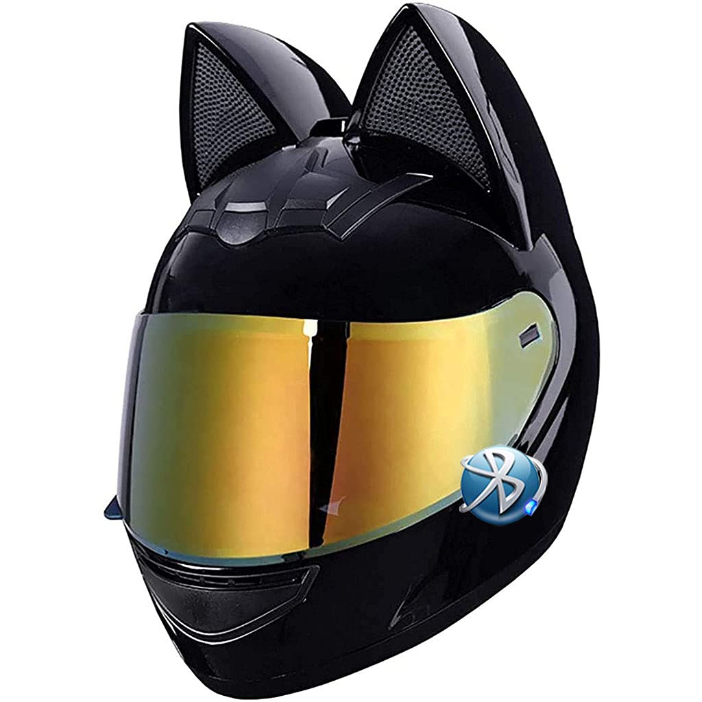Buy GJJGMGD Lightweight Full Face Cat Ear Helmet Street Racing