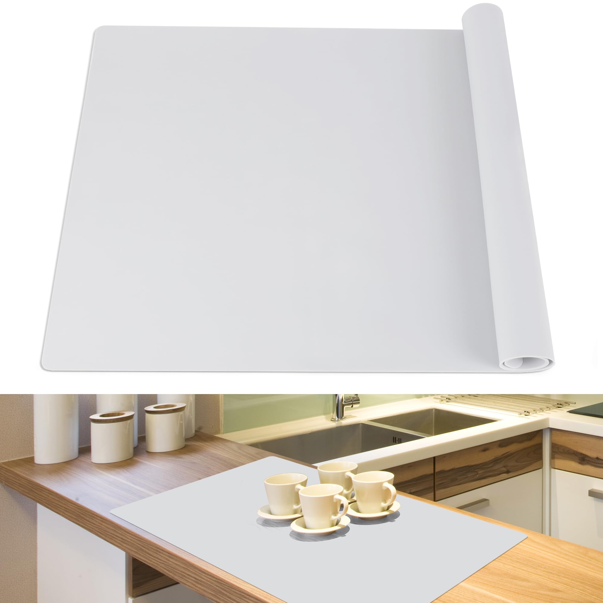 SOSMAR Large Silicone Mats for Worktops 60x40cm, Kitchen Worktop Protector, Silicone Sheet for Resin Heat Resistant, Non-Slip