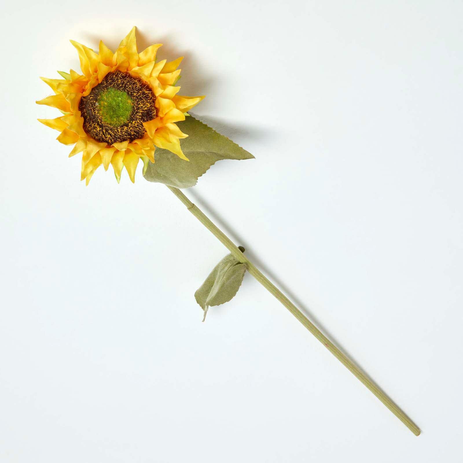 HOMESCAPES Artificial Single Stem Sunflower 80 cm Faux Silk Flower for Bouquet or Floral Arrangement