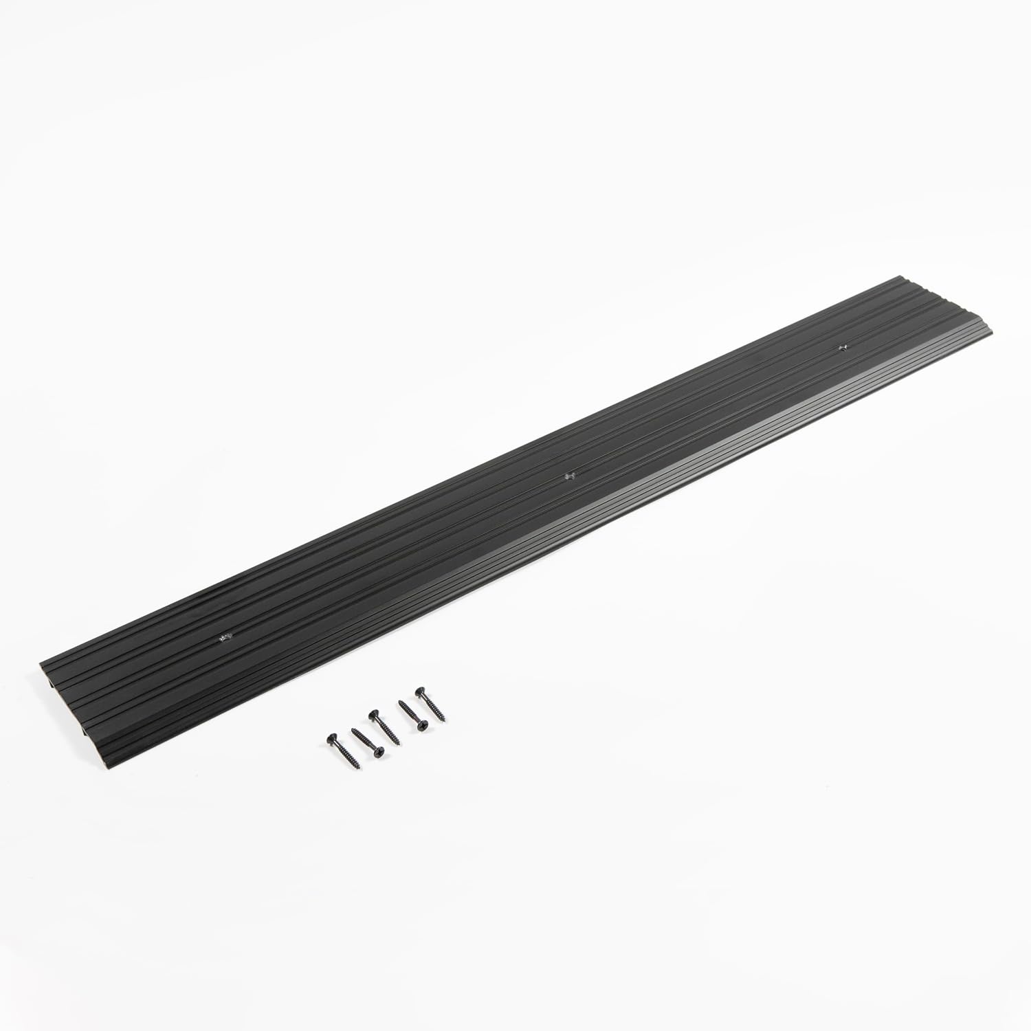 Heavy Duty Aluminum Threshold with Special Curve/Half Saddle for a Smooth Surface for Wheelchair Ramp Accessibility, Residential and Commercial Properties. Multiple Colors and Sizes. (72" Black)