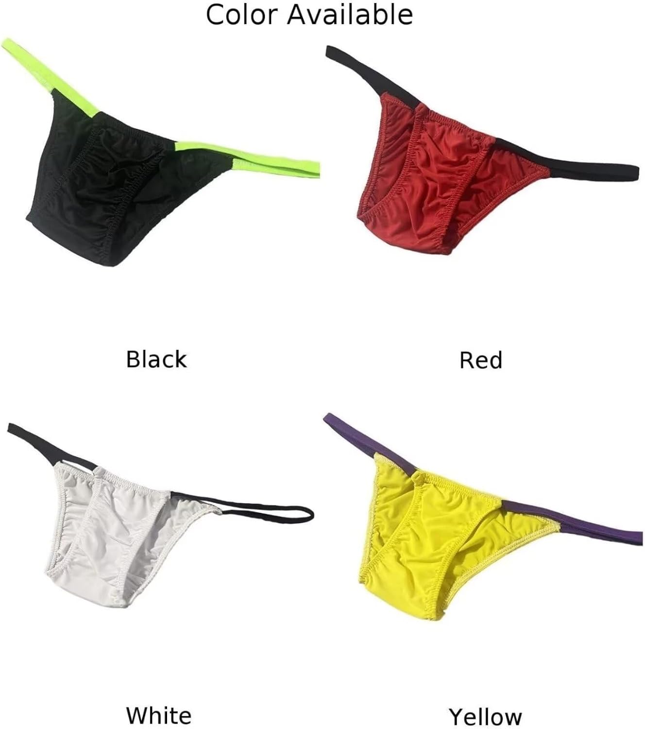 Faringoto Men's Low-Waist Sexy Trunk Underwear - Breathable, Comfortable, Colorful String, No Pouch, Four Seasons