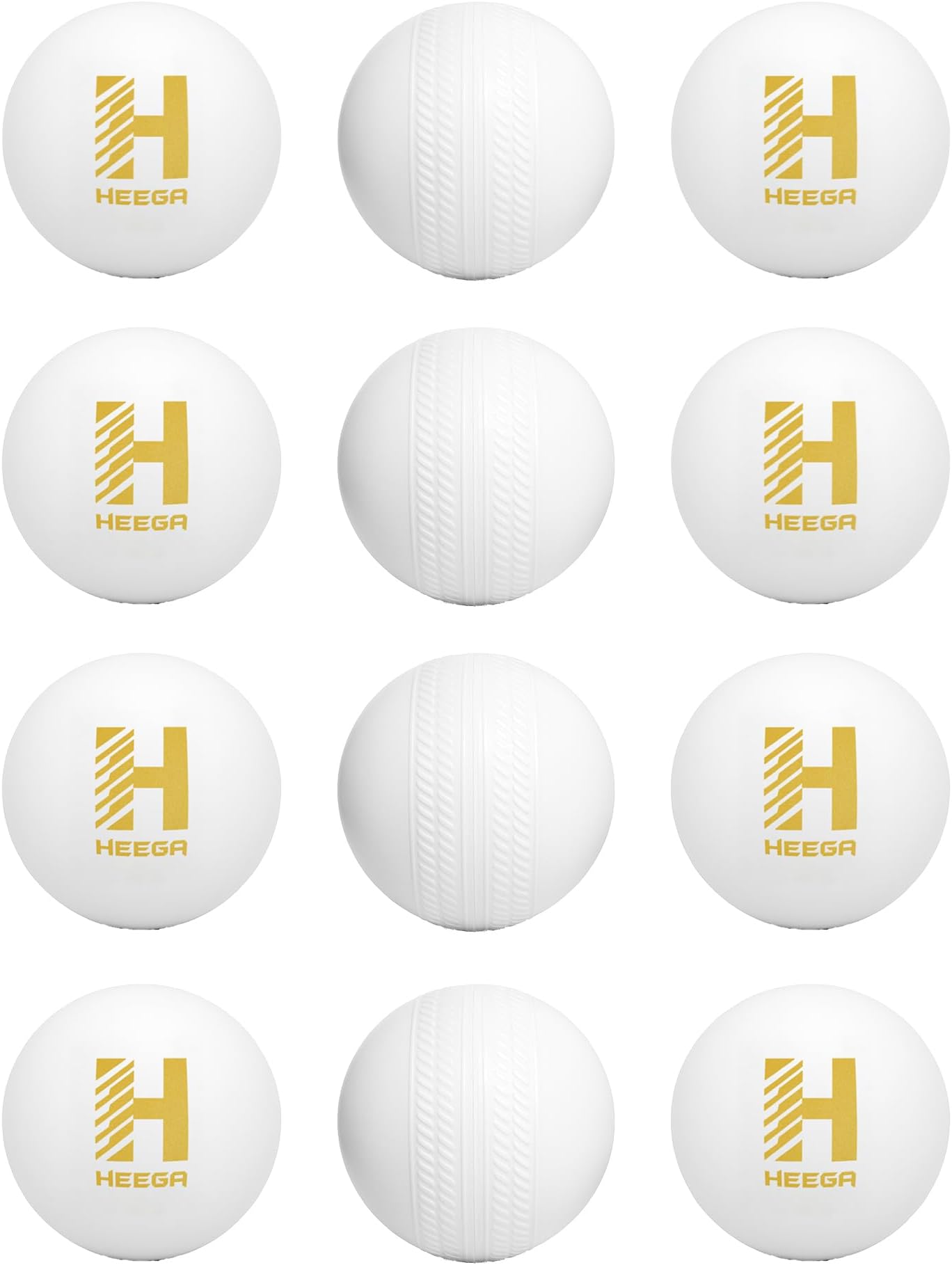 Heega Non Toxic Plastic Cricket Ball White - Indoor and Outdoor Cricket Game, Heavy Plastic Ball for Cricket Drills and Bounce Practice (Pack of 12 | 70gm Per Ball)