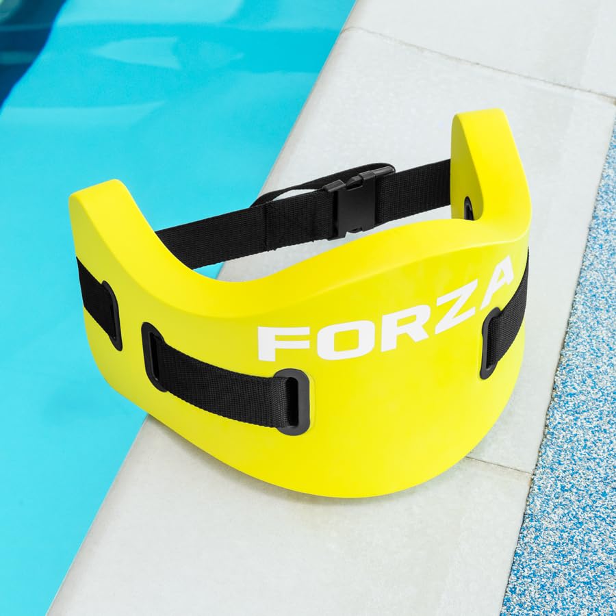FORZA Aqua Jogging Belt | Water Aerobics & Pool Exercise Belt (12, Yellow, M)