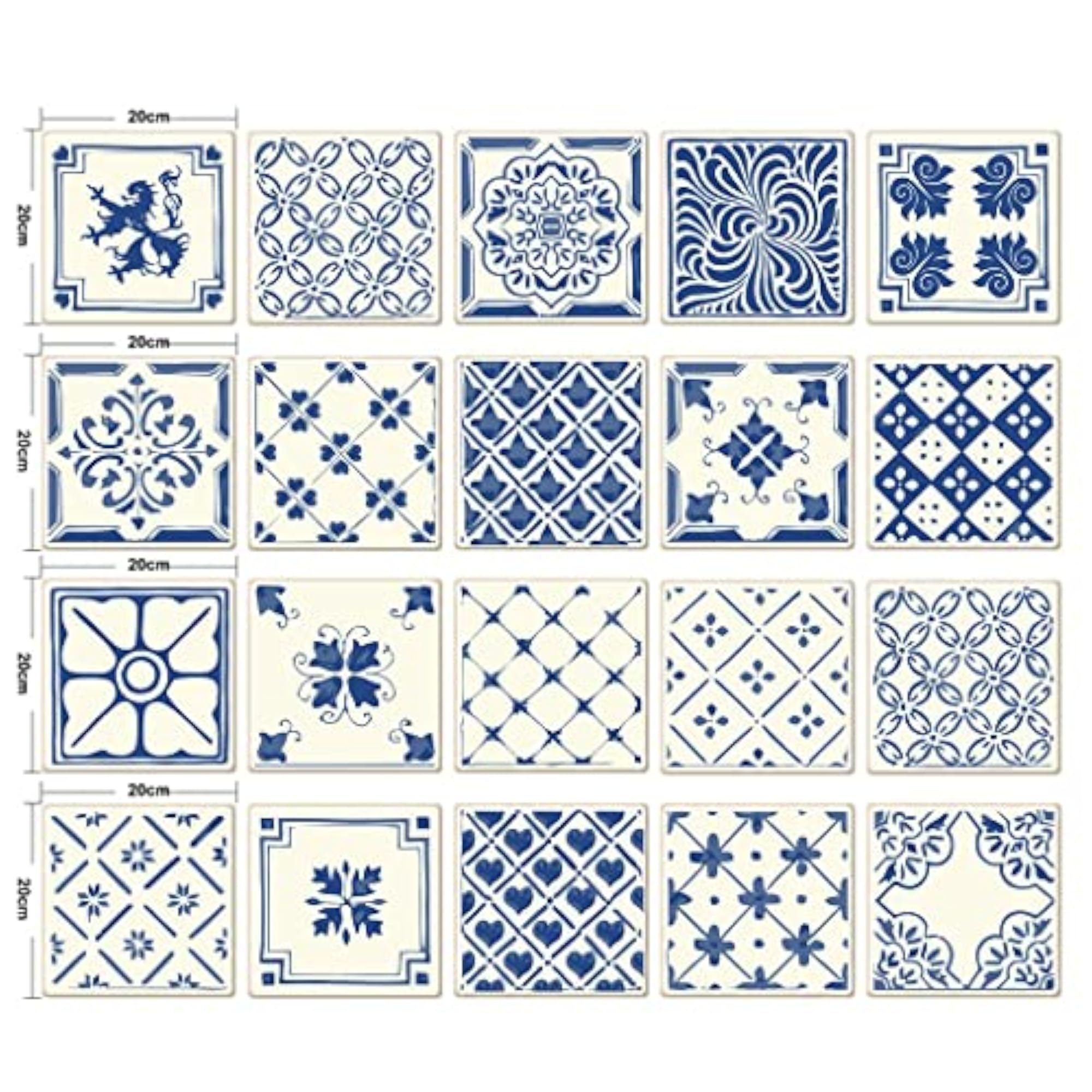 20pcs 3D Tile Stickers, DIY Removable Tile Decals