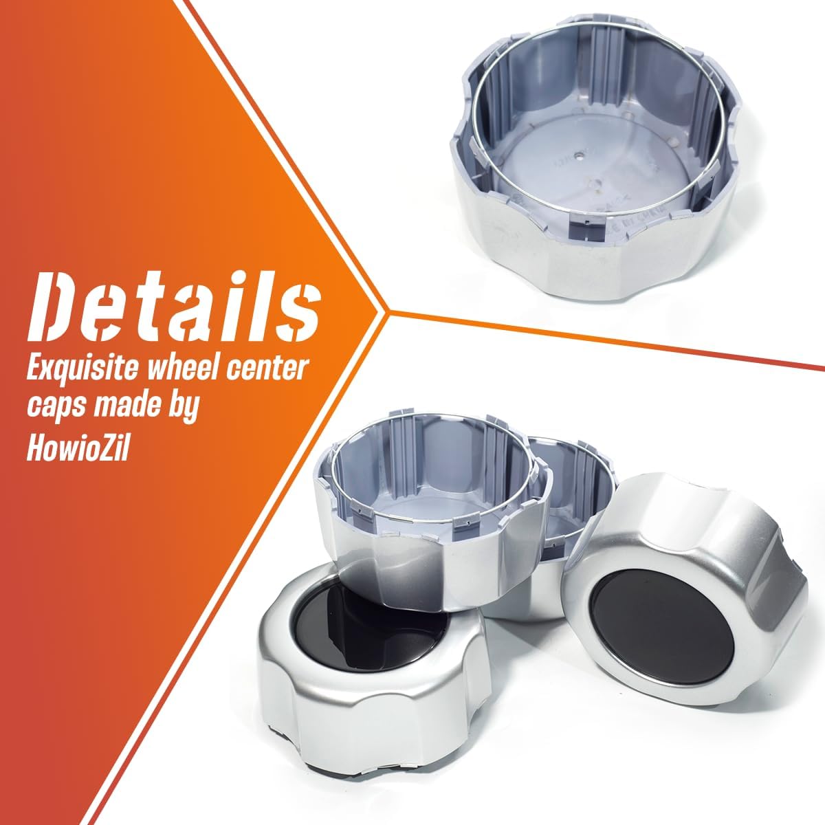 4PCS 132mm(5.18in) Wheel Center Caps Wheel Rims Replacement 40315-89P15 40315-7Z100 Silver Hub Caps, Compatible with Pathfinder Xterra Frontier Qx4 Rim Caps