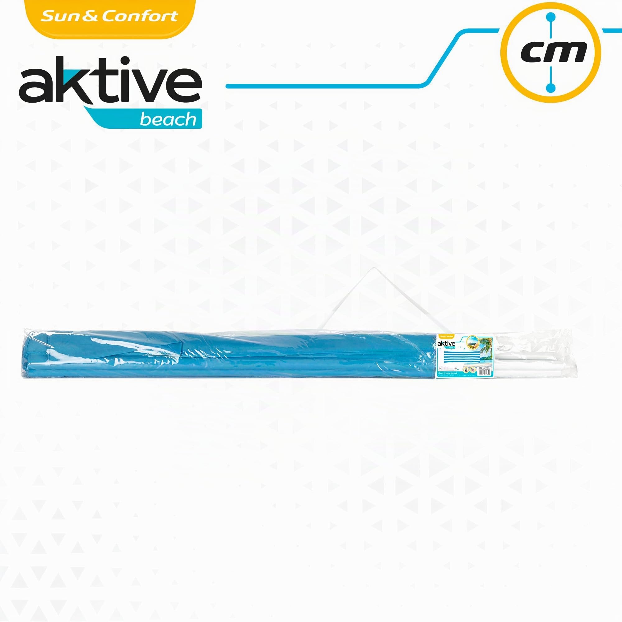 AKTIVE 62135 - Polyester-Windschutz 480 x 82 cm mit Stahlstange, Einzeln