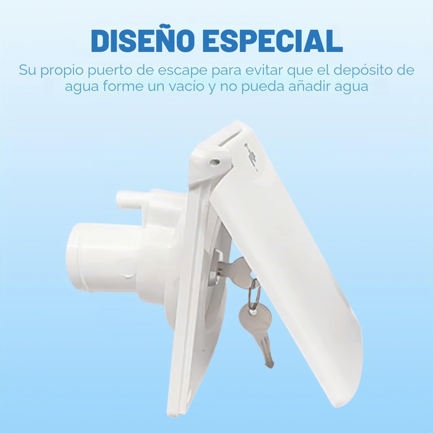 Tissting Puerto de Llenado de Agua con 2 Llaves, 3.1 x 3.1 Pulgadas (79 x 79 mm) IP44 - Entrada de Agua Dulce por Gravedad para RV, Caravana, Remolque, Diseño Impermeable con Bloqueo y Tapa Magnética | Entrada de Agua Dulce IP44 para RV, Caravana y Remolq