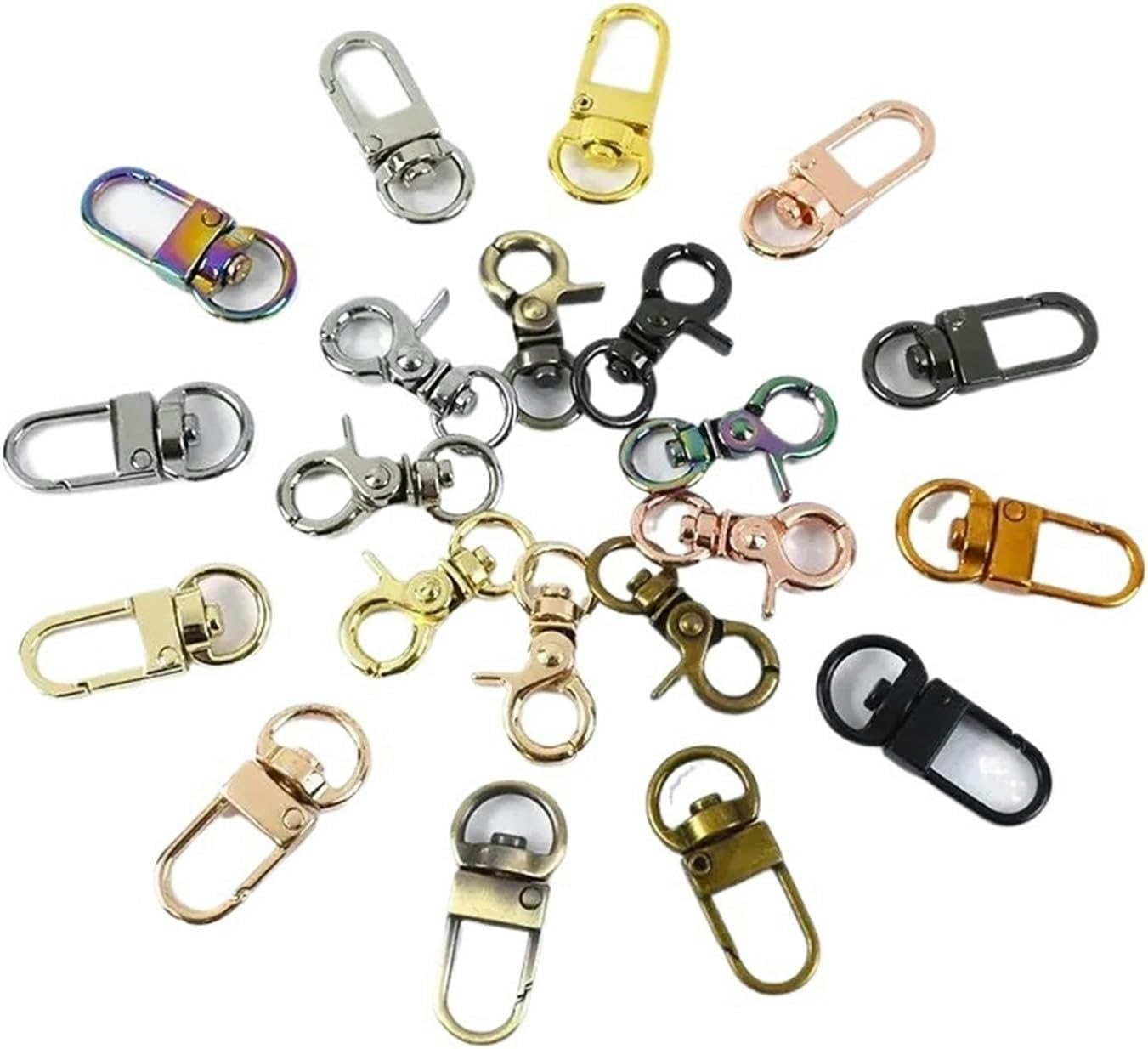 Cierre de langosta giratorio de 10 mm para correa de bolso, hebillas de metal, hebilla de clip para llavero, correas, collar de perro, ganchos de mosquetón, accesorios de bricolaje (H4-1-Negro, 10 mm