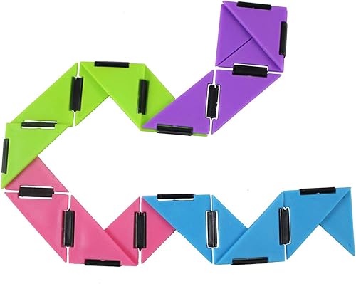 Miniatura 8 de Juego de 2 triángulos infinitos – Juguete mágico plegable sin fin – Voltear una y otra vez – Doblar y doblar formas locas rompecabezas – Añadir la