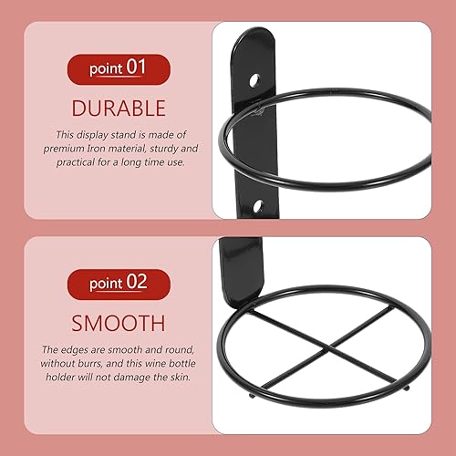 Miniatura 8 de Luxshiny Estante de pared para vino, soporte de vino de metal, estante de exhibición de cerveza, botellas, organizador colgante de bebidas,