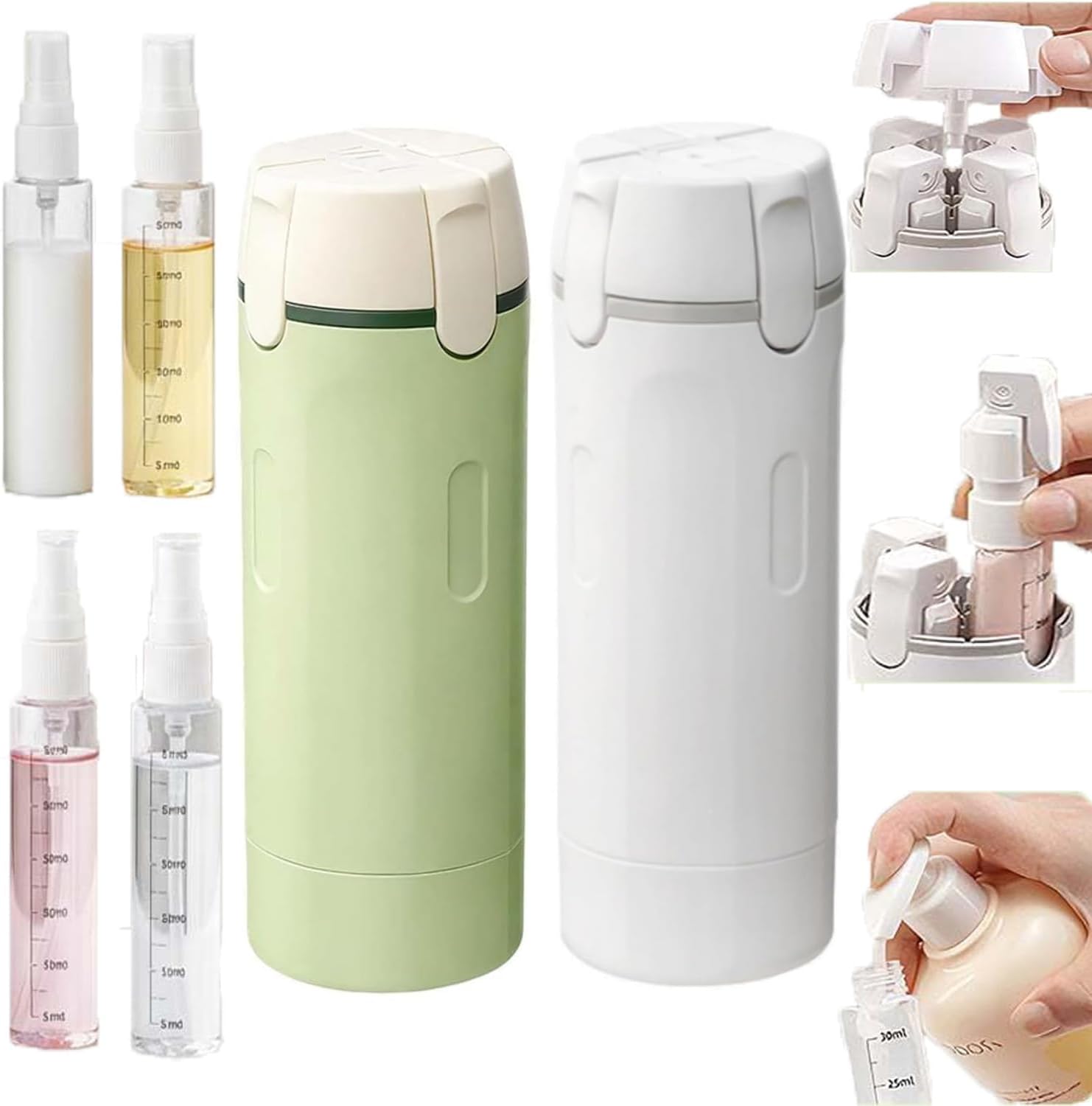 4 in 1 Travel Dispenser Bottle, Four in One Travel Pump Bottle Dispenser, 4in1