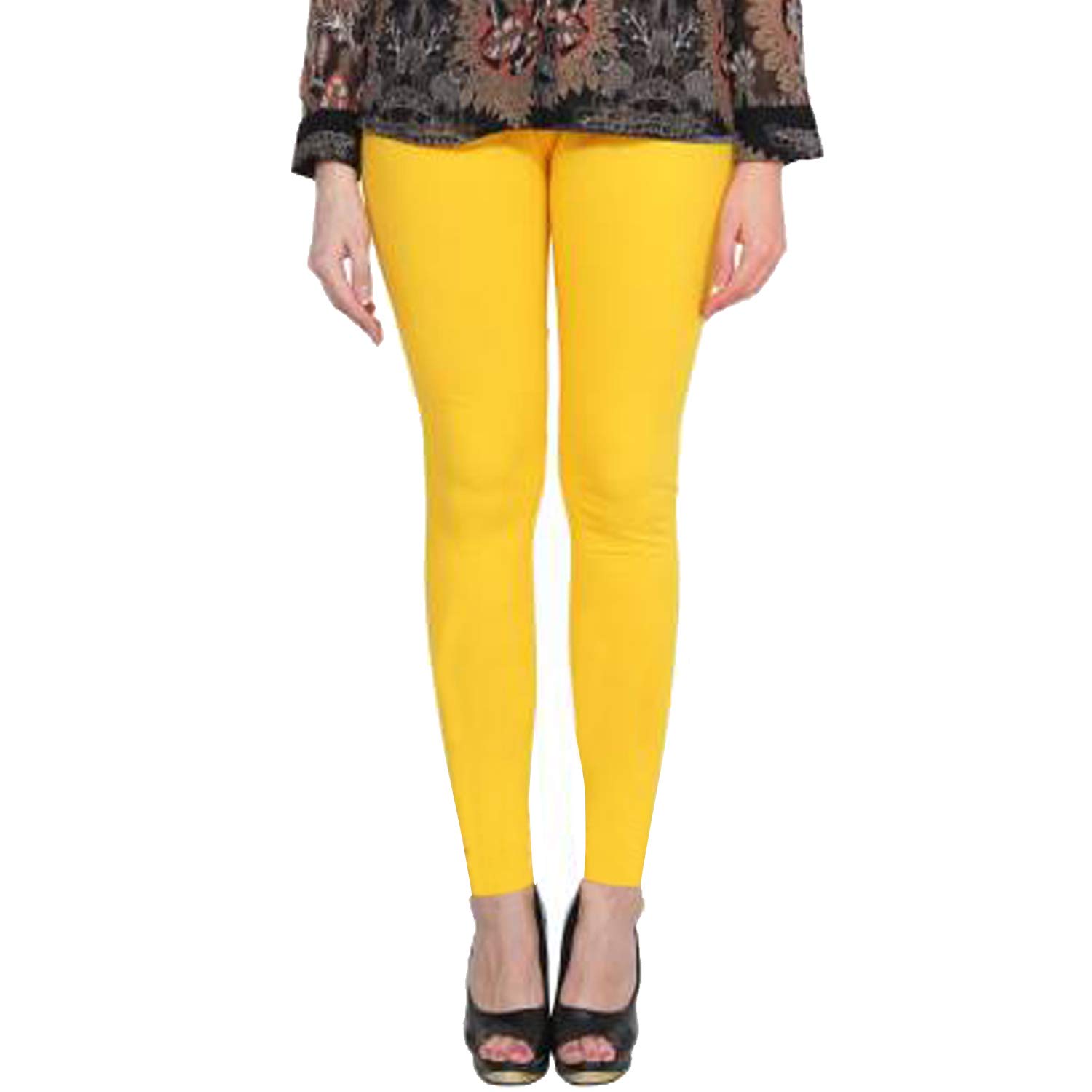clarita Women's Regular Fit Cotton, Spandex Leggings (AYELL_Light Yellow_Free Size)-picture-7