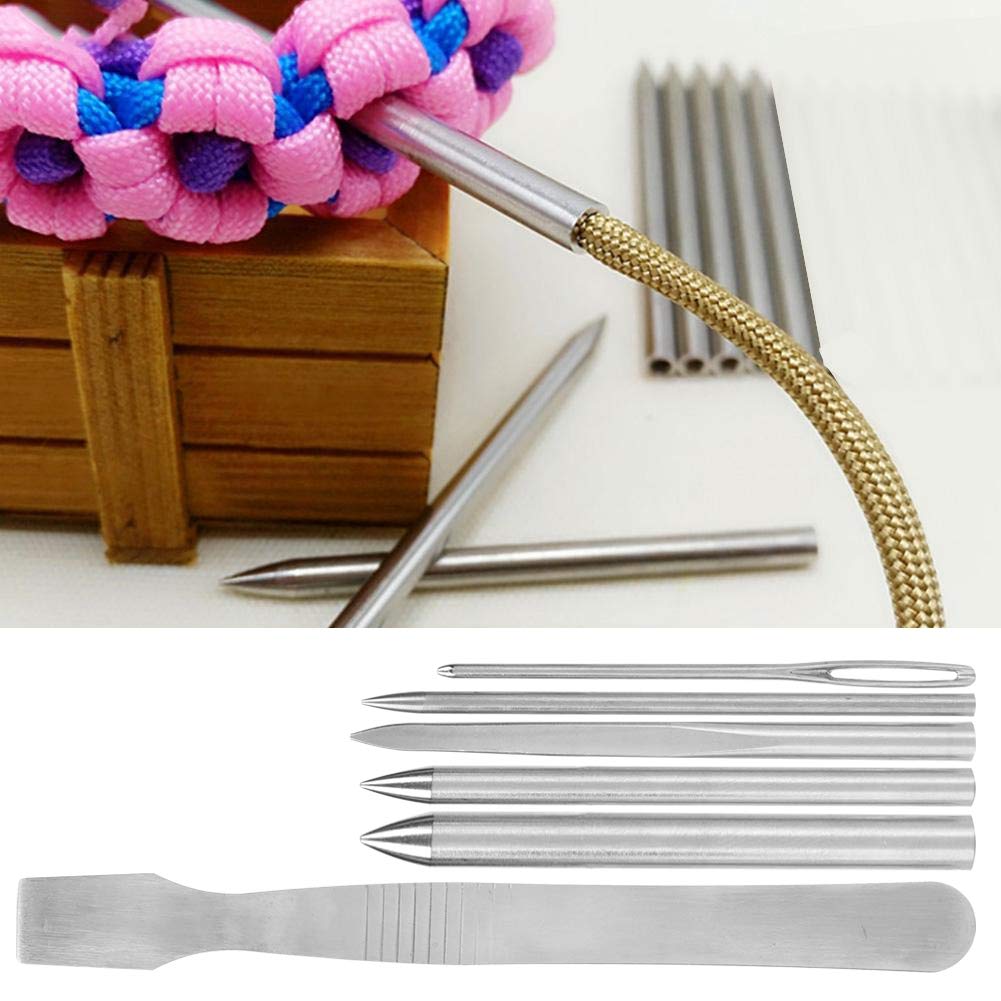 6Pcs Stainless Steel Paracord Needles Set - Ideal Tool for Bracelet Knitting, Weaving, Stitching, Lacing and DIY Projects