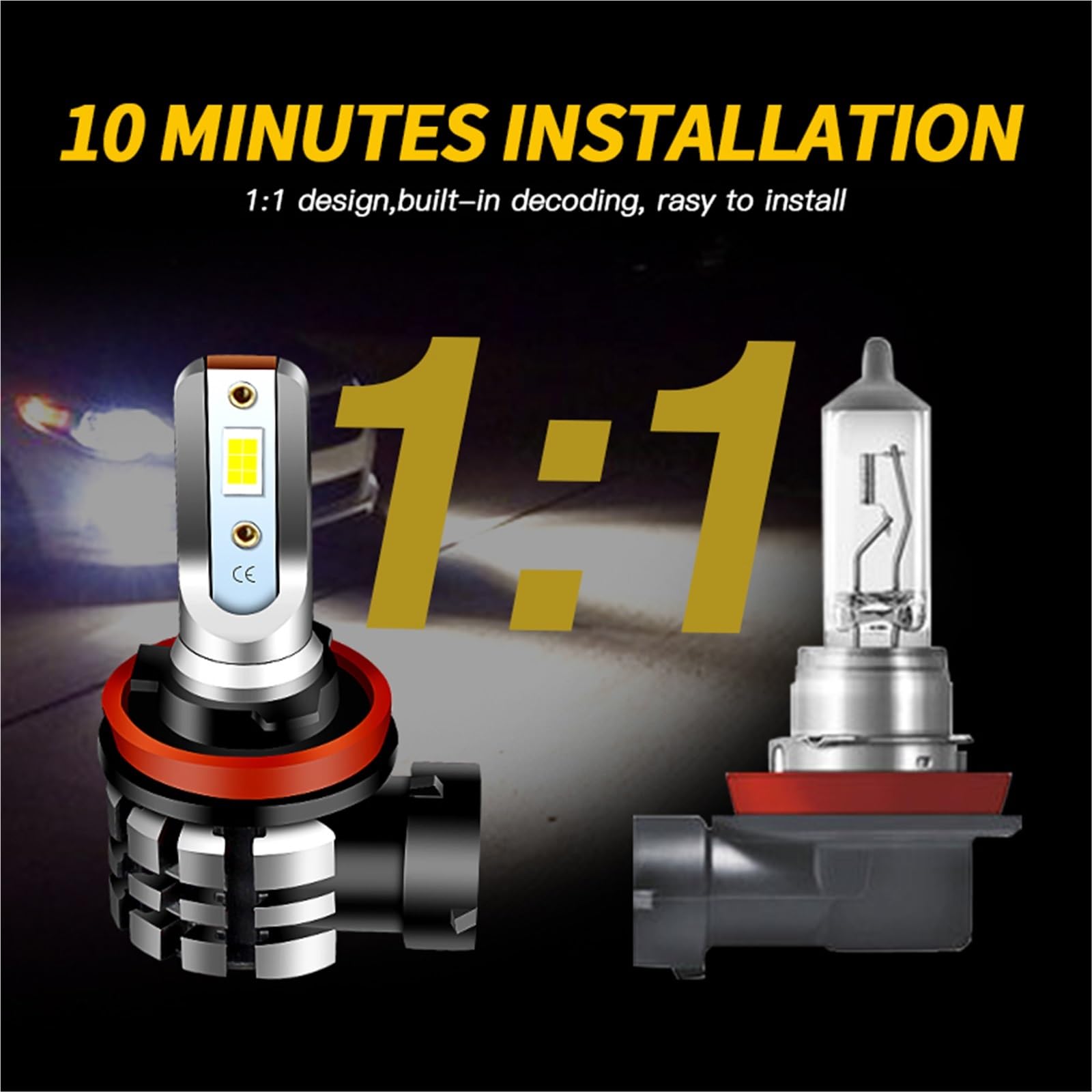 Faros Motocicleta para para Zx14r 1400 LED Antiniebla | 2 piezas/4 piezas motocicleta H11 H8 Bombillas faros LED 9600lm 6000k Canbus para Zx14r 1400 2006-2020 blanco
