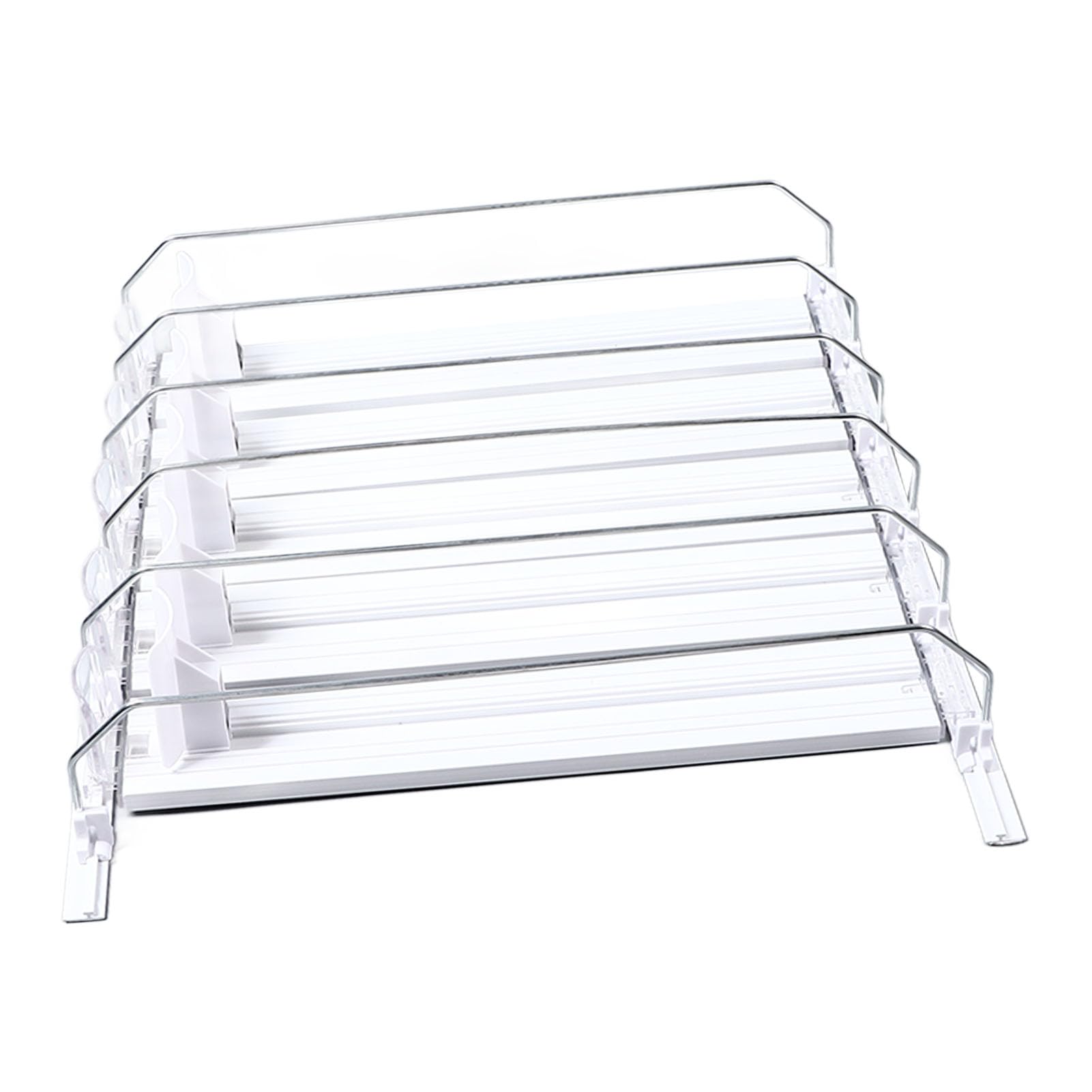 Organizador de Latas de Bebidas ABS, Recarga Automática, Fuerte Capacidad de Carga, Ancho Ajustable, Organizador de Bebidas para Refrigerador (WHITE)