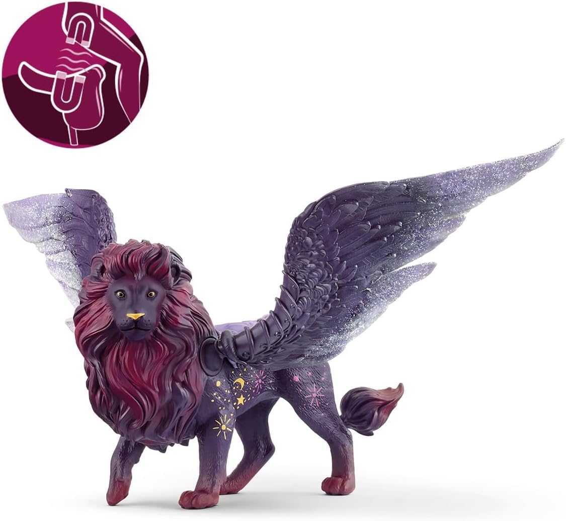 SCHLEICH BAYALA | Leone lunare 70837 | figura con ali mobili che si illuminano al buio e magnete | splendide figure da collezione | personaggio da gioco da 5 anni | 28 x 14 x 13 cm