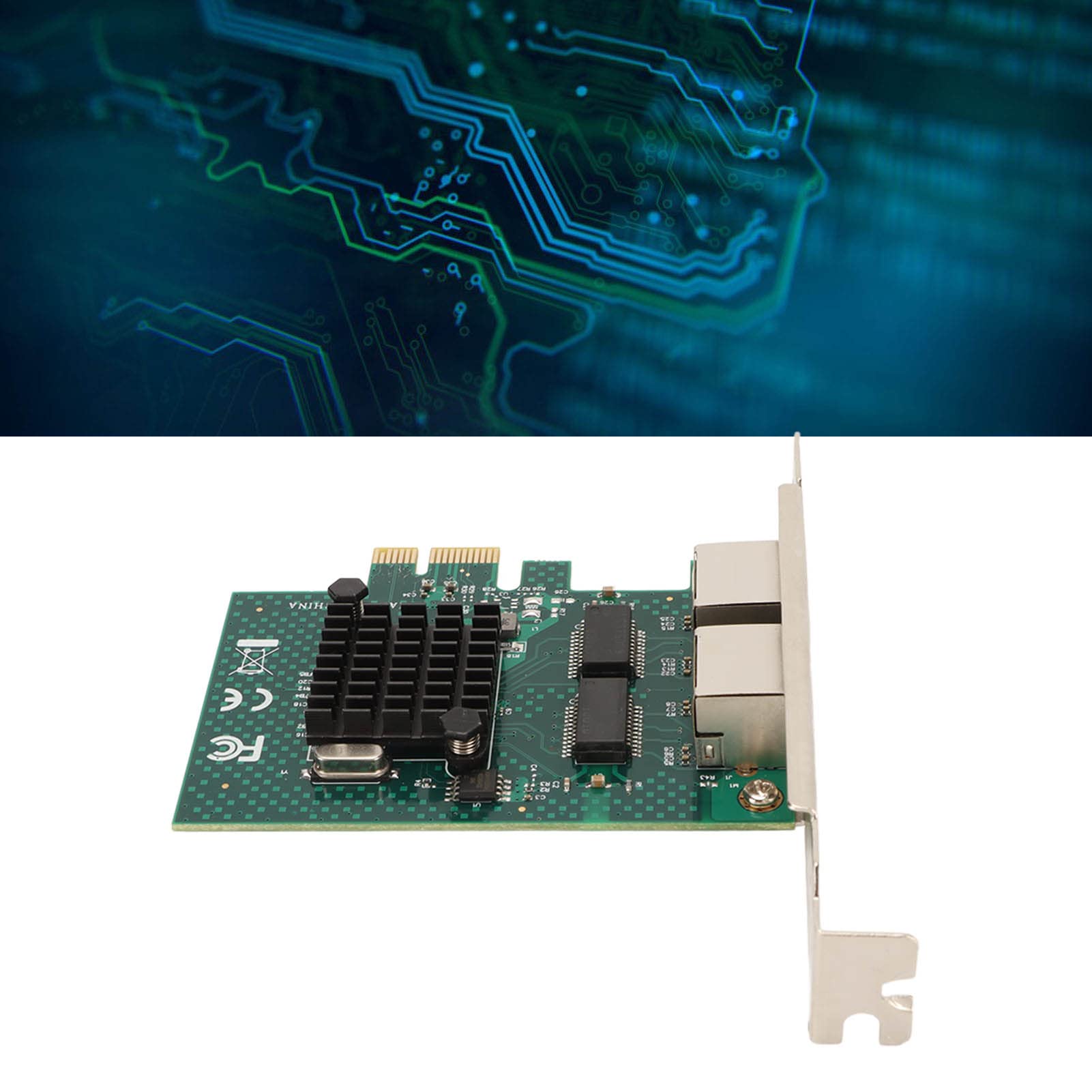 Zunate Scheda Ethernet PCIE X1, Adattatore per Scheda di Rete Ethernet con velocità di Trasmissione 10/100/1000 Mbps Porta RJ45 Gigabit Dual NIC per Operativo Server