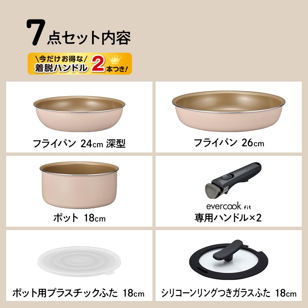 Amazon.co.jp: エバークック フィット フライパンセット 7点セット IH