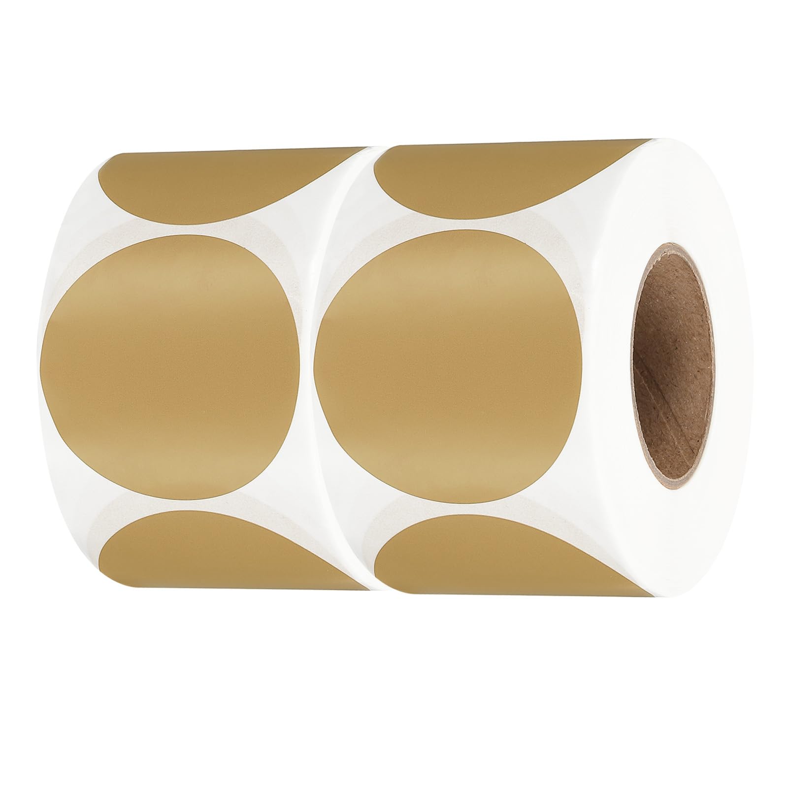 PATIKIL Etichette Adesive Termiche Rotondo 2", 2 Rotoli/Totale 1200Pz Etichette Adesive Termiche Dirette Circolari Adesivi Stampante Termica Autoadesivi per Aule Ufficio, Marrone