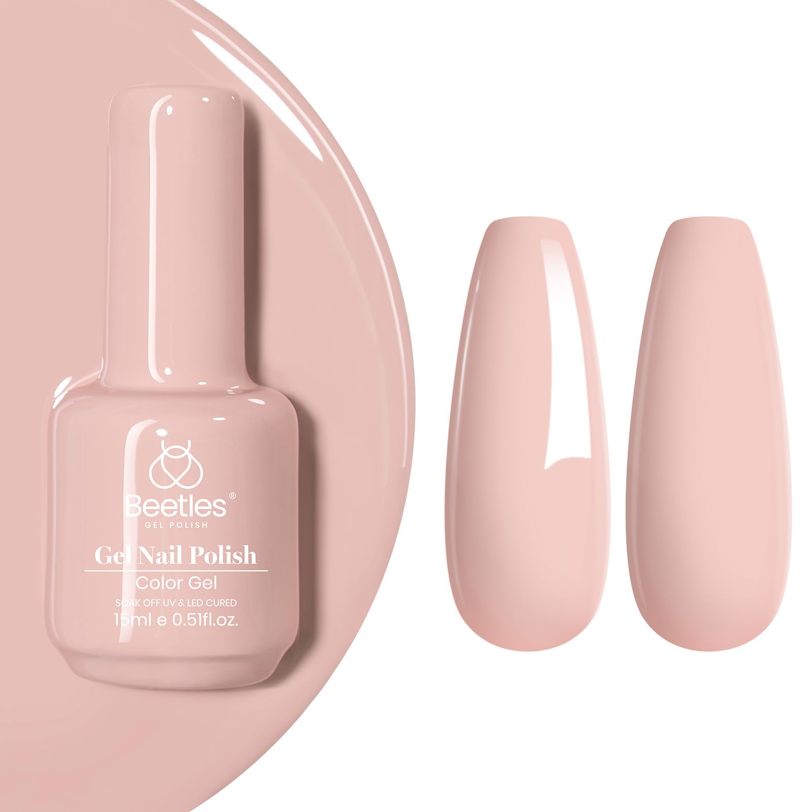 Beetles Nude Gel Nail Polish Sheer Pink ia256, 15ml (0.5 Fl Oz) | Authentic USA Import for Indian Salons - main product image