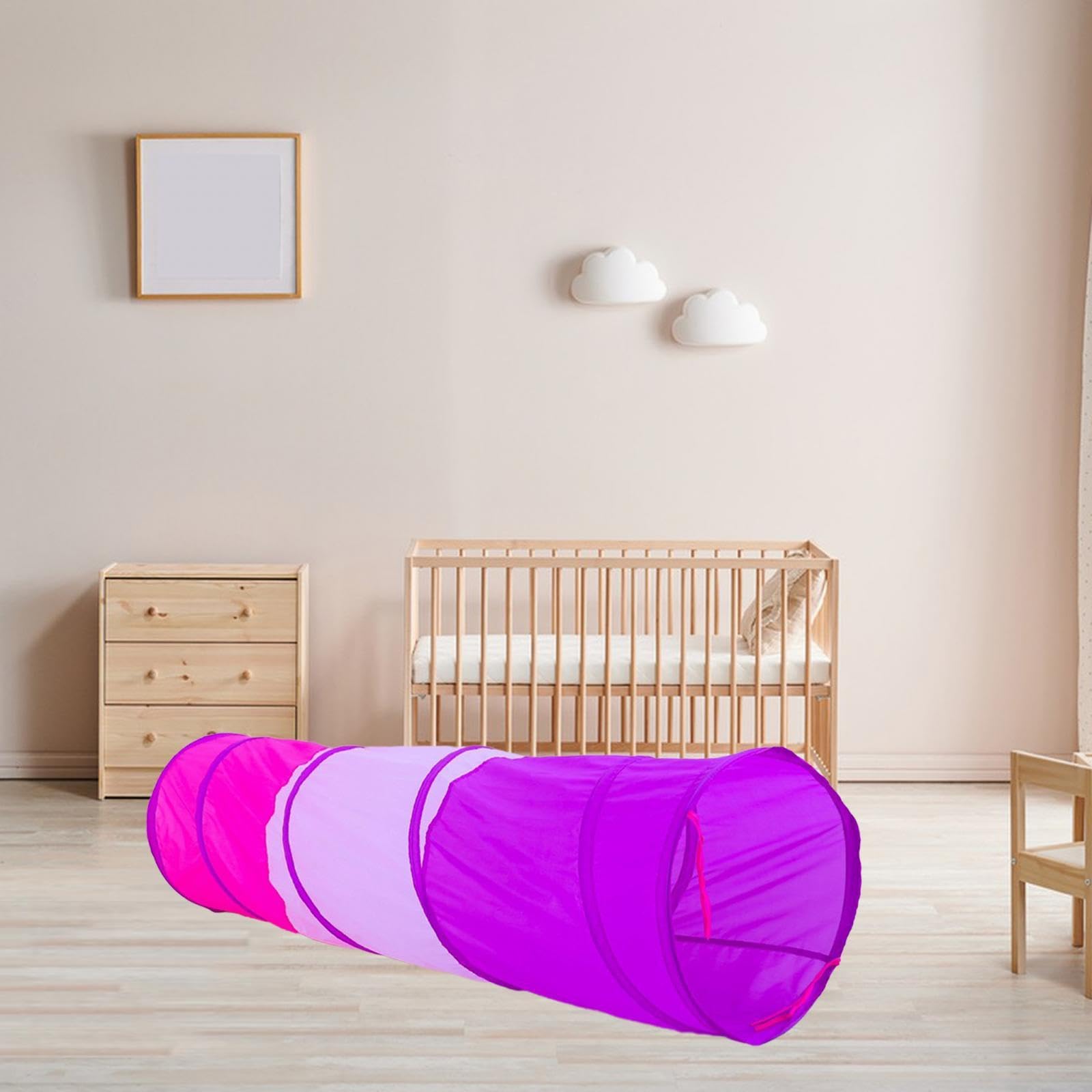 Almencla Krabbeltunnel Kinder Spielzelt Spielhaus Faltbares Tunnelspielzeug Tragbar Aus Stoff Zum Krabbeln Fördert Motorik für Jungen Mädchen Indoor Outdoor Ca, 1,8m