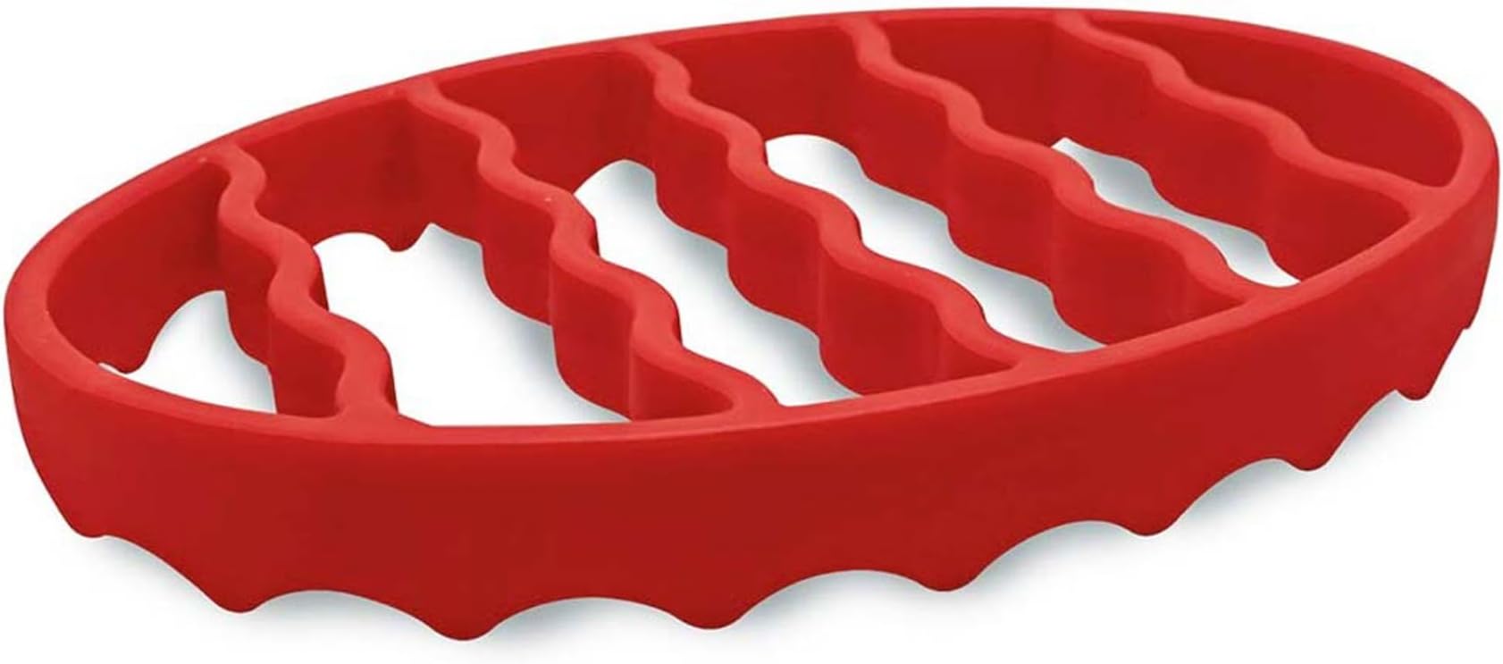 Silicone Roasting Rack 7x8x1" Heat-Resistant Oval Roasting Rack Dishwasher & Microwave Safe for Slow Cooker, Pressure Cooker, Oven & More, Red ..