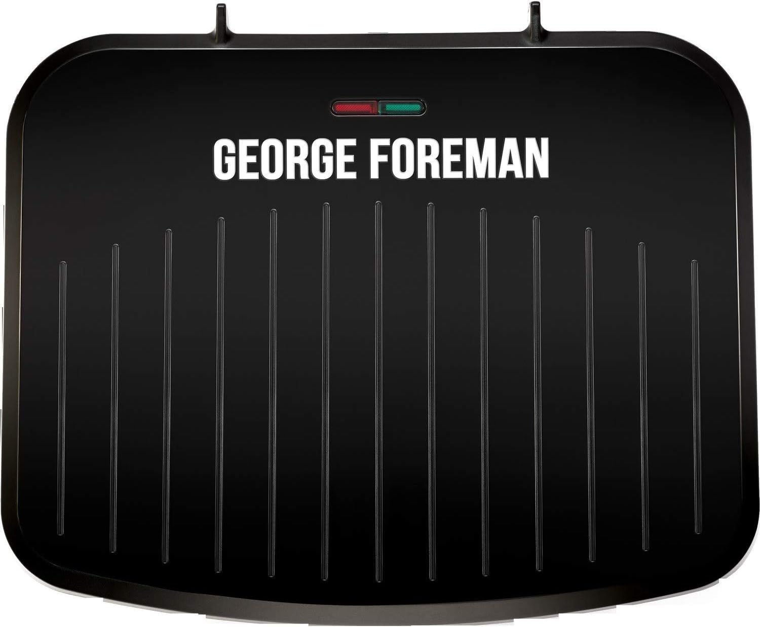 George Foreman Medium Electric Fit Grill [Non stick, Healthy, Griddle, Toastie, Hot plate, Panini, BBQ, Energy saving, Vertical storage, Easy clean, Drip tray, Ready to cook light] Black, 1630W 25810