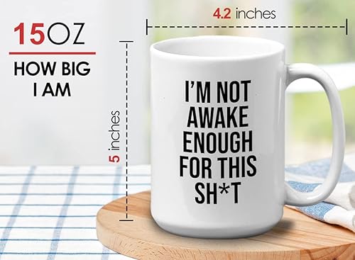 Miniatura 6 de Sleepy Coworkers - Taza de café de 15 onzas, color blanco - No estoy despierto suficiente - Lazy Person Sleepy People Who Loves Doing Nothing