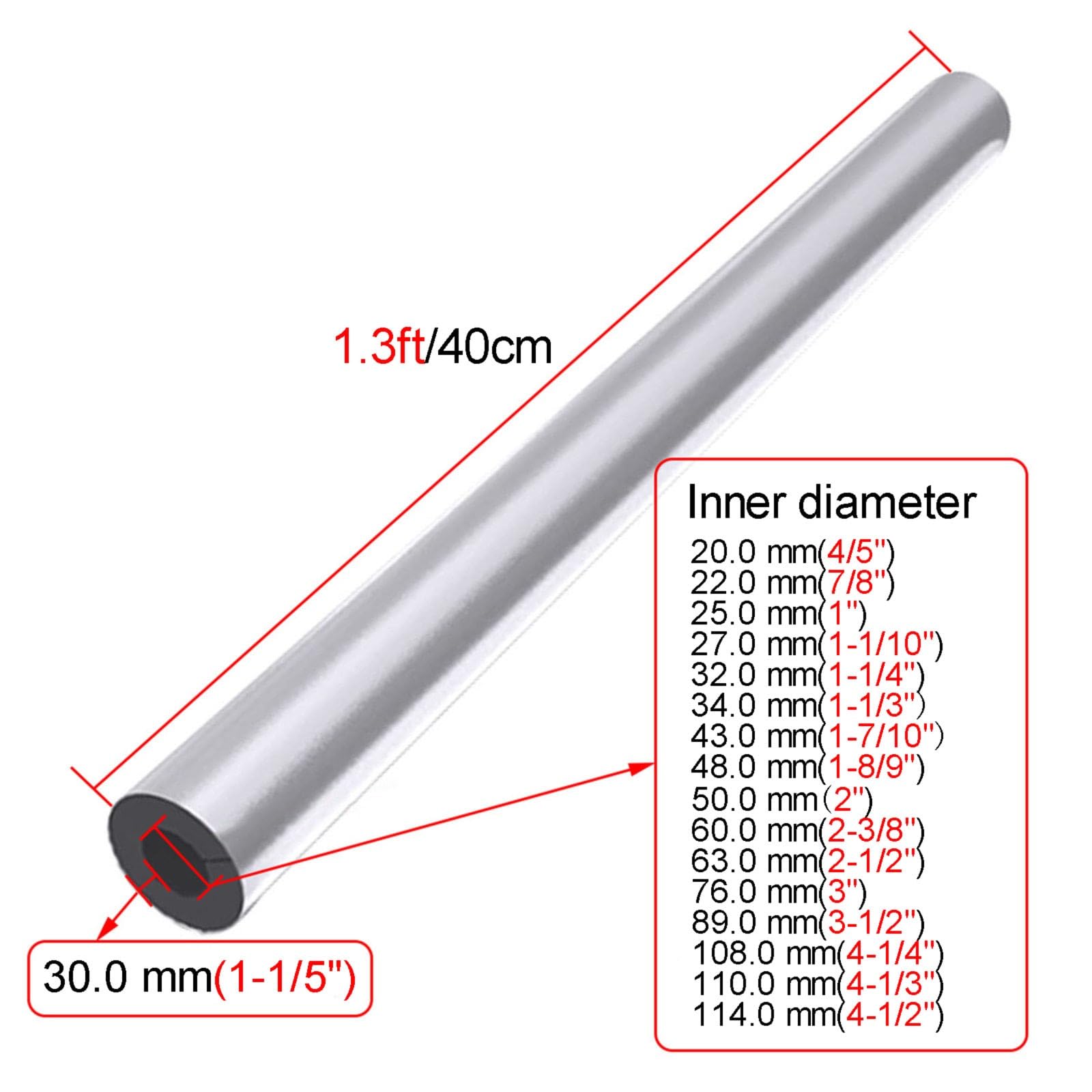 aislamiento de tuberías anticongelantes, 40 cm 12 piezas aislamiento térmico lámina de algodón de caucho aislamiento térmico tubo ID 4/5 "7/8" 1 "1-1/3" 1-8/9 "2" 2-1/2 "3" 3-1/2" Revestimiento de tub