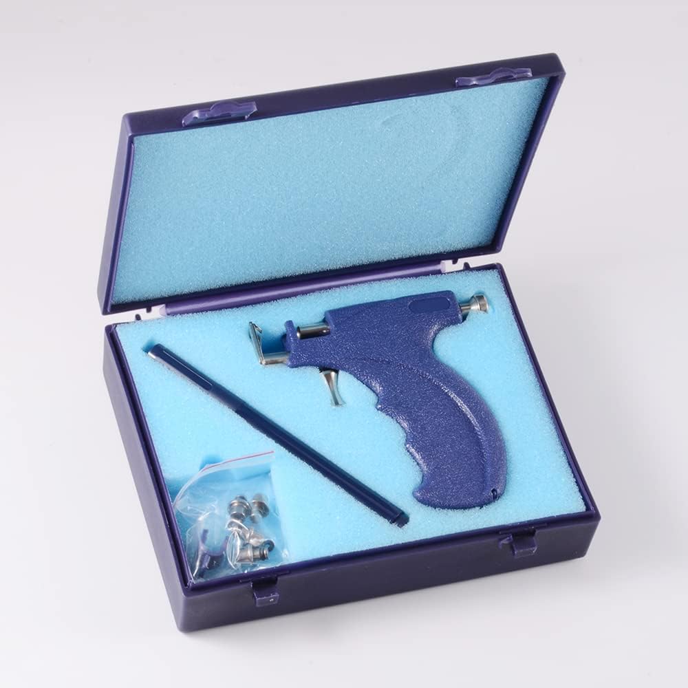 Professional Ear Piercing Gun Kit with 6 Pairs 361L Surgical Steel Earrings Steel Gun Stud Earrings for Body Nose for Home Use
