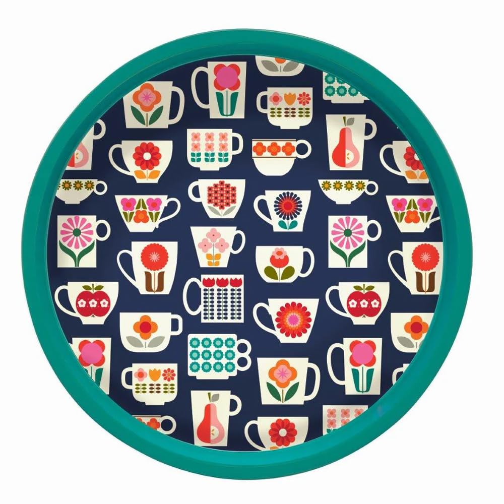 Elite Tins Multicolor Kate Rhees Teacup Deepwell Tin Tray 300Mm (D)