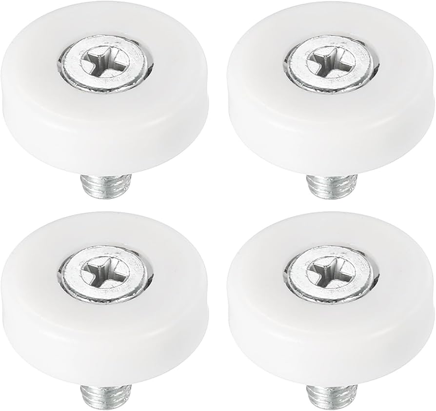 10-Pack 22mm Drawer Roller Wheels - Plastic Pulley Replacement With Bearings & Nuts