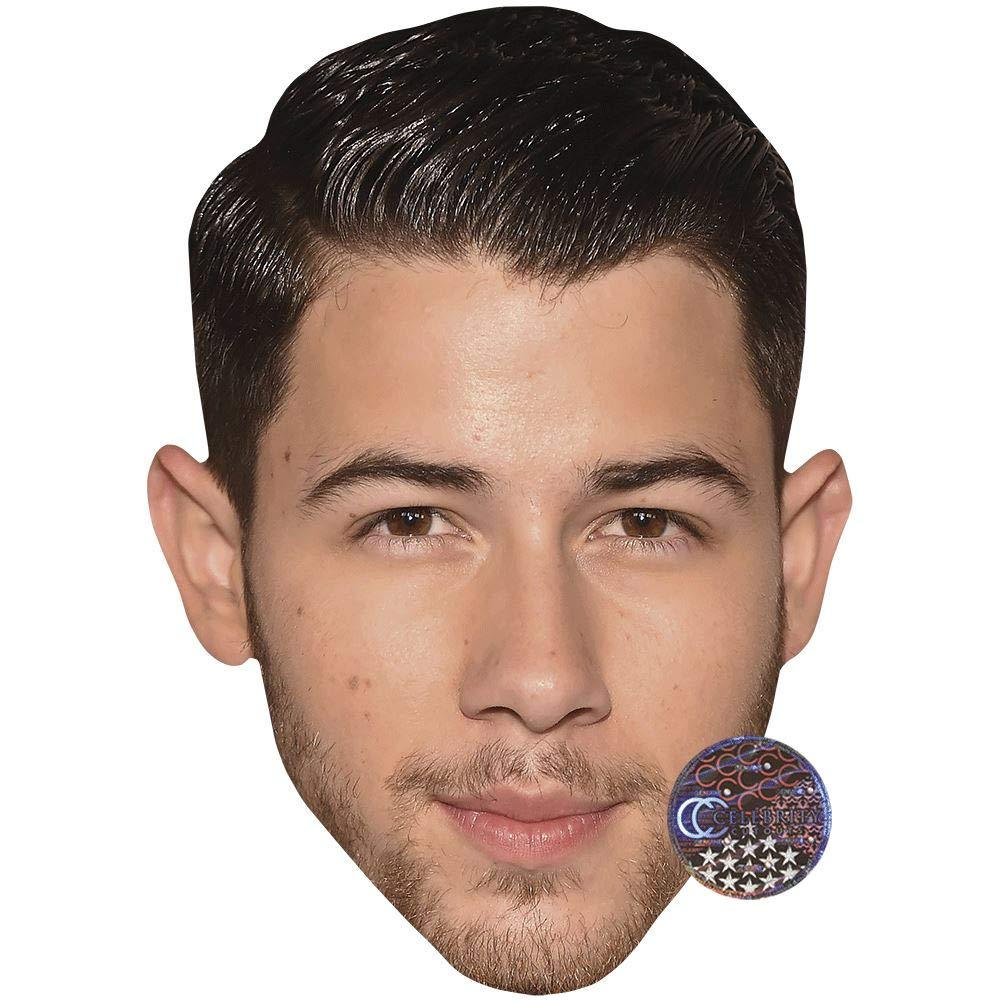 Nick Jonas (Beard) Celebrity Mask, Flat Card Face, Fancy Dress Mask