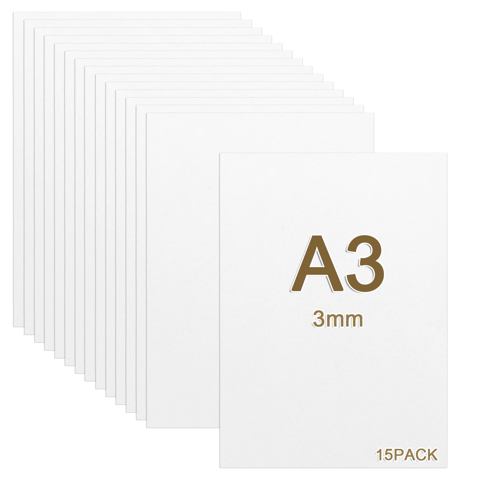 YAYODS 15 placas de madera de densidad media A3 de 3 mm, 420 x 300 x 3 mm, para manualidades, placa de madera blanca para láser, enrutador CNC, modelado, calado, sierra de marquetería