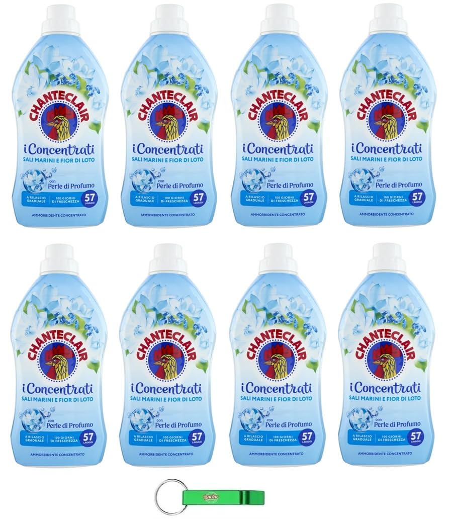 Chanteclair I Concentrati - Suavizante concentrado, aroma a sal marina y flor de loto, para ropa suave y perfumada, 57 lavados, 1140 ml + llavero Beni Culinari gratuito