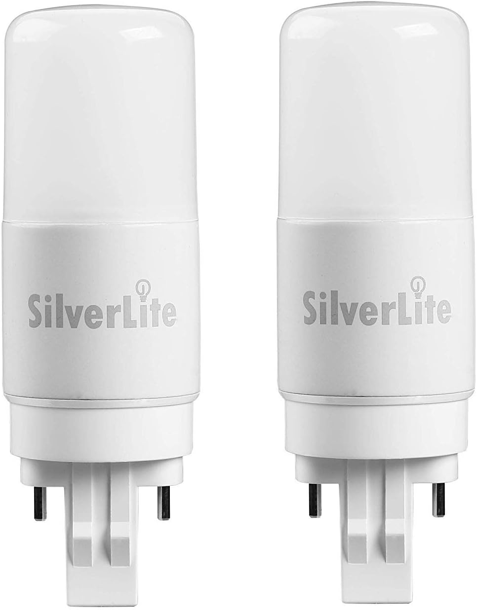 Silverlite [Plug&Play] 7w(18w CFL Equivalent) LED Stick PL Bulb GX23-2 Pin Base, 700LM, Soft White(2700k), Driven by 120-277V and CFL Ballast, UL Listed,2 Pack
