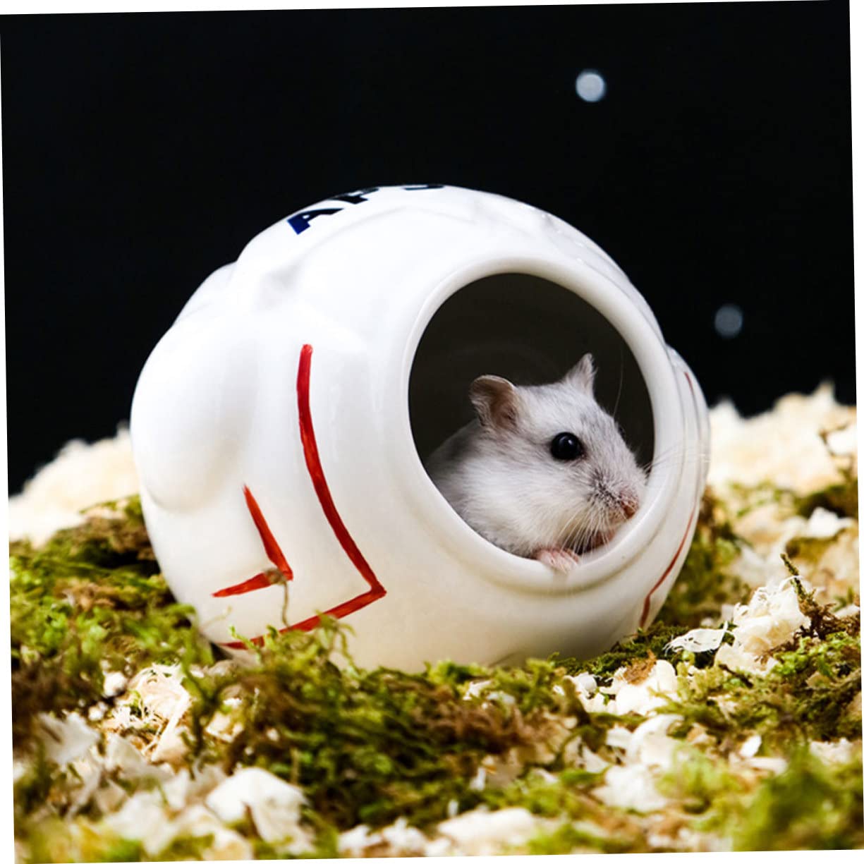 YARNOW Nido para Hámster Serie Astronaut Comedero Temática Bañera y Escondite para Mascotas Cuidado De Hámsters Casa