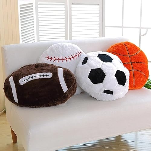 Miniatura 4 de XIYUAN Almohada deportiva de rugby de 22 pulgadas de felpa, pelotas deportivas de peluche, juguetes esponjosos y duraderos, cojín decorativo para